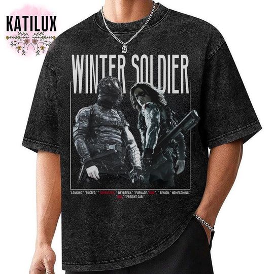 Winter Soldier Marvel Shirt - BUCKYY Bn Barnes Tee - Marvel Avengers Retro Captain America Vintage Dark Hero Tee- Vintage Winter Soldier T-Shirt