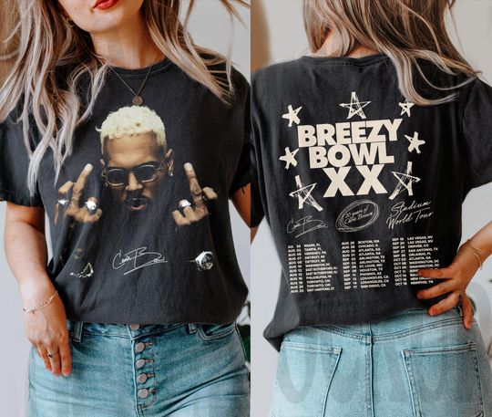 Vintage Chris Brown shirt, Breezy Bowl XX Tour Shirt, Chris Brown merch, Music Tour Y2k