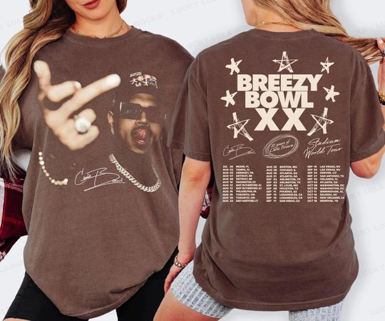 Vintage Chris Brown shirt, Breezy Bowl XX Tour Shirt, Chris Brown merch, Music Tour