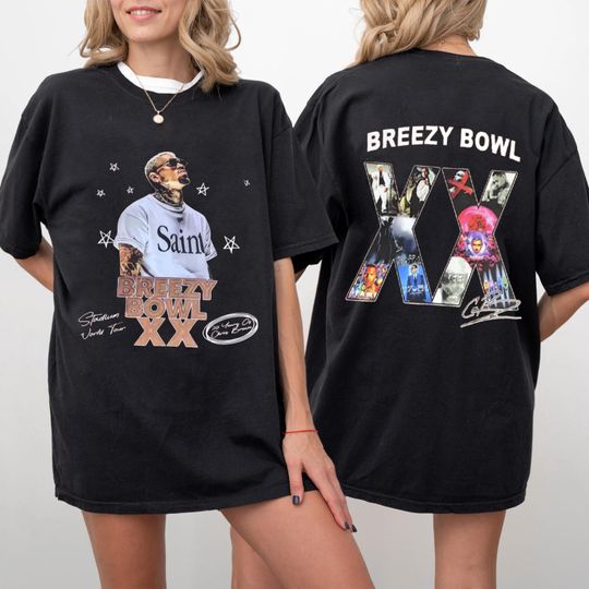 Chris Brown Tour Shirt, 2025 Chris Brown Tour Breezy Bowl XX T-Shirt, Chris Brown Fan Gift