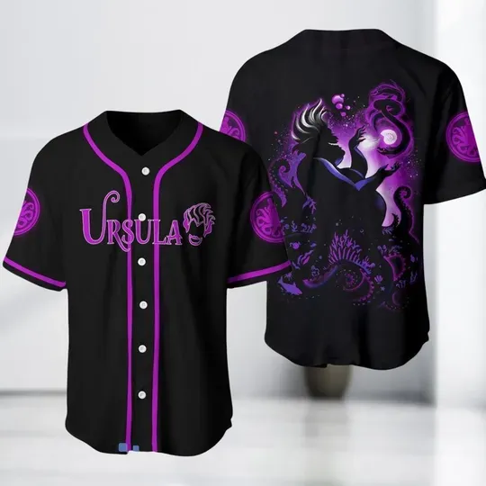 Halloween Ursula Baseball Jersey, Little Mermaid Villain Jersey Shirt, Halloween DisneyBound Shirt, Halloween Jersey Shirt
