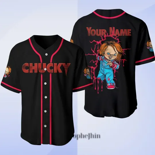 Chucky Baseball Jersey, Child's Play Movie Jersey Shirt, Horror Movie Baseball Jersey, Movie Killer Baseball Jersey Shirt