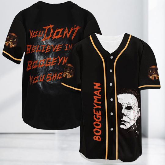 Halloween Michael Myers Baseball Jersey, Vintage Halloween Movie Jersey Shirt, Thriller Horror Movie Kid Adult Shirt, Boogeyman Jersey