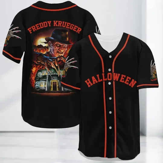 Halloween Freddy Krueger Jersey, Freddy Krueger Jersey Shirt, Krueger Baseball Jersey, Horror Characters Shirt, Halloween Movie Shirt