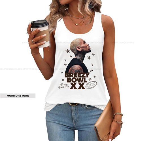 Chris Brown tank top breezy bowl tour jersey Brown Tour shirt Brown t-shirt