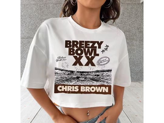 Breezy Bowl T Shirt, Chris Brown Women Top Tee, Tour T shirt, Concert 2025 Shirt
