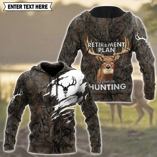 Deer Hunting Hoodie  3D All Over Printed Pullover for Outdoorsmen