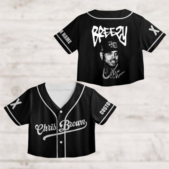 Custom Chris Brown Breezy Bowl XX Croptop Jersey, Breezy Bowl Tour 2025 Crop Top Baseball