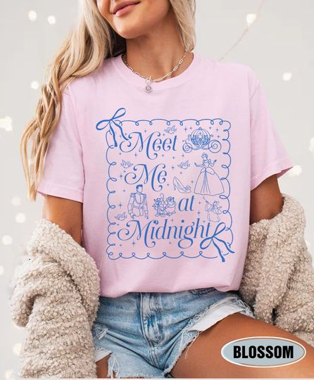 Midnight Cinde T-Shirt, Meet Me at Midnight Cinde Shirt, Disneys Girl Trip Shirt, Princess Birthday Girl Shirt