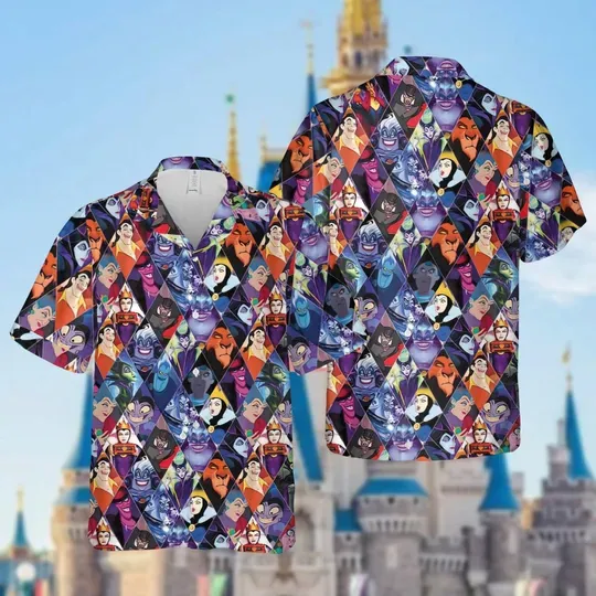 Maleficent Evil Queen Villain Summer Hawaiian Shirt, Disney Evil Queen Villain Button Shirt, Halloween Shirt, Villains Disney Shirt