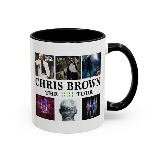 Chris Brown world tour cup, print Chris Brown mug, the 11:11 tour Chris Brown albums cup