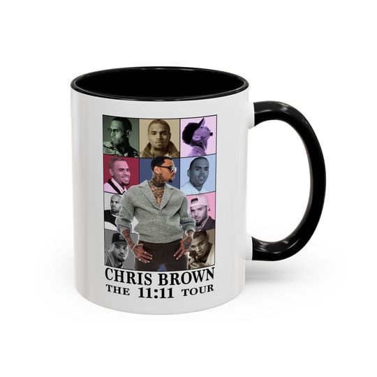 Chris Brown world tour cup Chris Brown mug the 11:11 tour mugshot Chris Brown albums cup