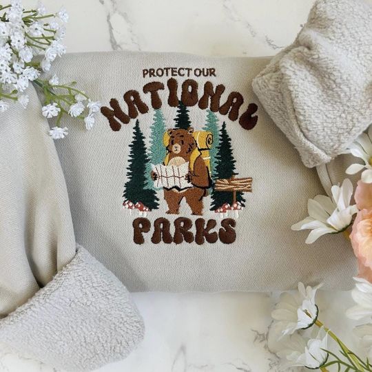 Protect National Parks Embroidered Sweatshirt, Respect the Locals, Granola Girl Wildlife T-Shirt