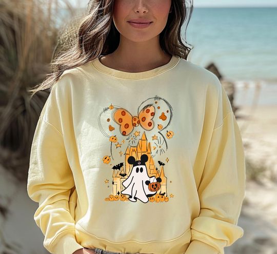 Minnie Halloween Sweatshirt, Mickey Ghost Sweatshirt, Disneyland Halloween Sweatshirt, Spooky Season, Halloween Sweatshirt