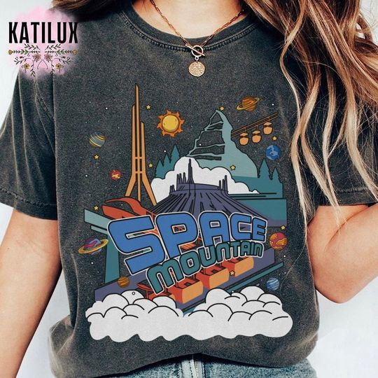 Retro Disneyland Tomorrowland Tee,Space Mountain T-Shirt, Space Ride Graphic Shirt, Disney Park Outfit 2025 Shirt, Disneyland Group Tee