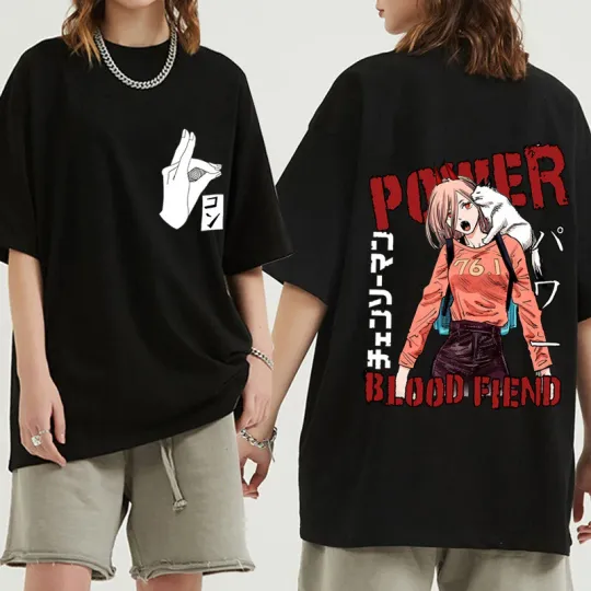 Chainsaw Cosplay Anime Manga T-Shirt Shirt Costumes Black