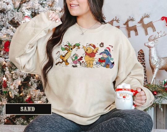 Retro Winnie the Pooh Christmas Sweatshirt, Cute Pooh Christmas Shirt, Merry Christmas 2025