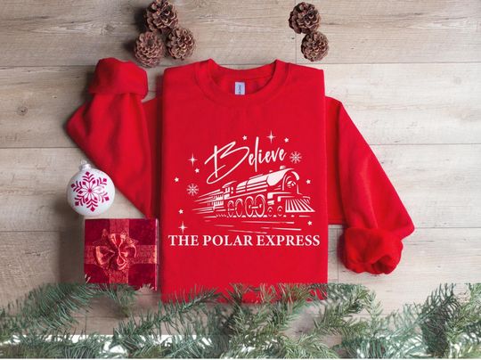 Polar Express Christmas Sweatshirt, Believe Polar Express Christmas Sweater, Merry Christmas Hoodie, Xmas Gifts