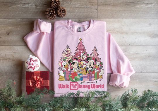 Mickey And Friends Christmas Tree Sweatshirt, Disneyland Christmas, Walt Disneyworld Christmas Sweatshirt, Minnie Mickey Sweater