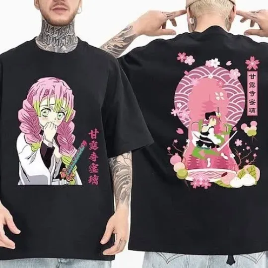 demon Kanroji Mitsuri Anime Manga T-Shirt Tee Costumes