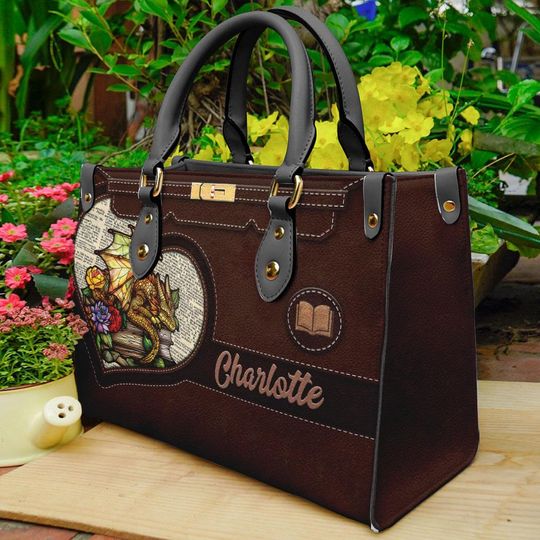 Personalized Leather Handbag For Women, Bookworms Be a Book Dragon Tote Bag, Motivational Book Gifts for Book Lovers, Book Girl
