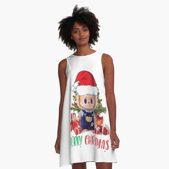 _ Labubu Lovers _ Labubu Merry Xmas  A-Line Dress, Gift for Her