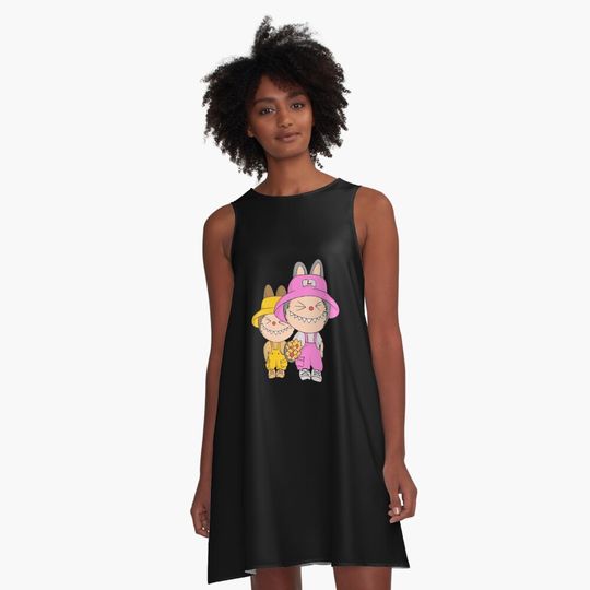 Labubu share the flower of life A-Line Dress, Gift for Her