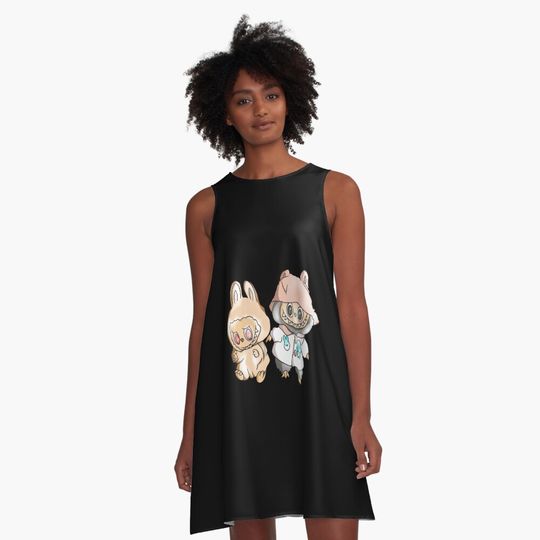 Cute Labubu The Monster For Men, For Women, For Kids, Funny Labubu Gift A-Line Dress