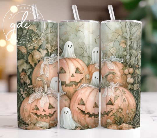 Halloween Ghost Tumbler Wrap, Spooky Season, Halloween Tumbler