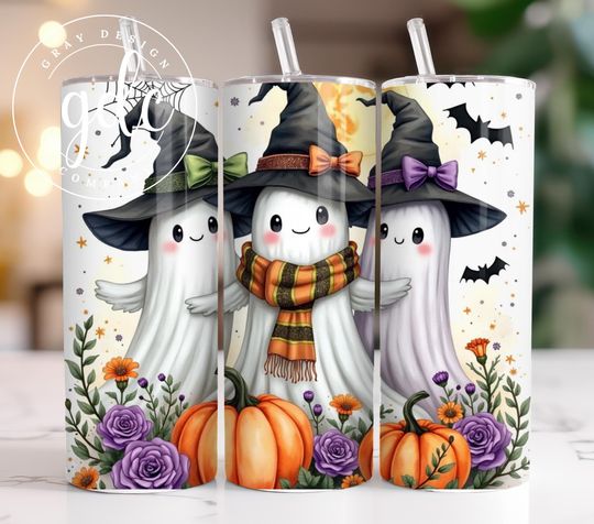 Halloween Ghost Tumbler, Spooky Season Tumbler