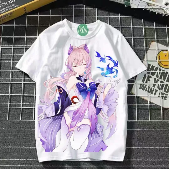 Genshin Impact Anime Graphic Tee – Gaming Inspired Shirt