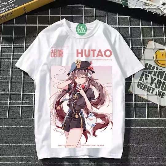Genshin impact cosplay game manga T-shirt