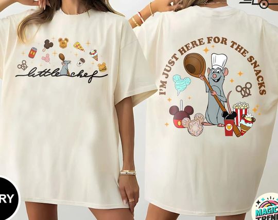 Little Chef Remy Double Sided T-Shirt, Disney Ratatouille, Pixar Ratatouille Tee