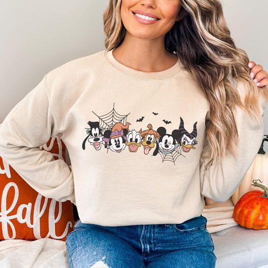 Disney Mickey Friends Halloween Sweatshirt, Mickey and Friends Ghost Sweatshirt, Retro Mickey Spooky Sweatshirt, Disney Halloween Hoodie