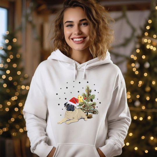 Merry Christmas Hoodie, Christmas Jumpers for Women, Santa, Snowman, Bulldog, Holiday Hoodies