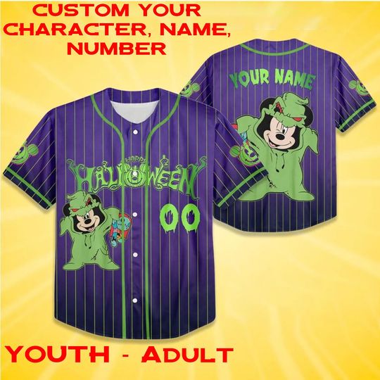 Custom Mickey Oogie Boogie Halloween Vibe Jersey, Disneyland Kid Youth Adult Jersey, Halloween Mickey and Friends Oogie Boogie Gift Jersey