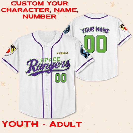 Custom Name & Number Buzz Lightyear Toy Story Space Jersey, Buzz Lightyear Jersey for Pixar Fan, Funny Birthday Toy Story Character Jersey