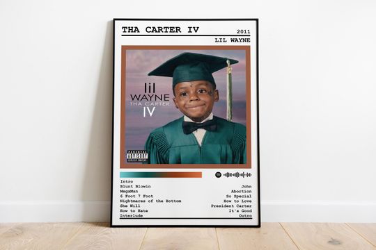 Lil Wayne Poster Print | Tha Carter IV Album Poster | Music Poster | Album Cover Poster