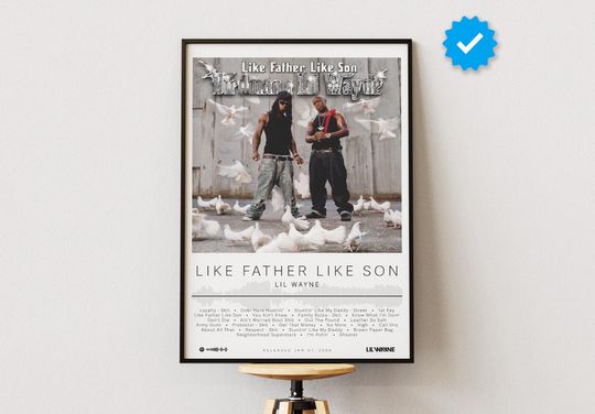 Lil Wayne Poster | Like Father Like Son Poster | Album Poster Prints | Wall Decor Posters