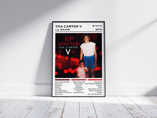 Lil Wayne Print | Tha Carter V Album Poster | Music Poster | Album Cover Poster