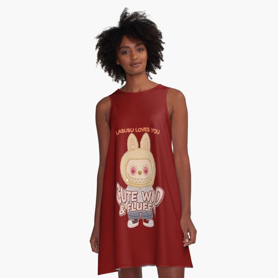 Labubu Bunny Doll – Cute Wild & Fluffy Toycore Vibes A-Line Dress