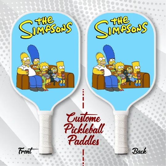 The Simpsons Pickleball Paddle Funny Cartoon Gift Custom Game Paddle for Fans