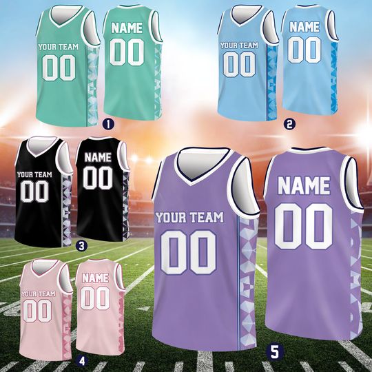 Custom Basketball Jersey with Team Name & Number for Fans and Players