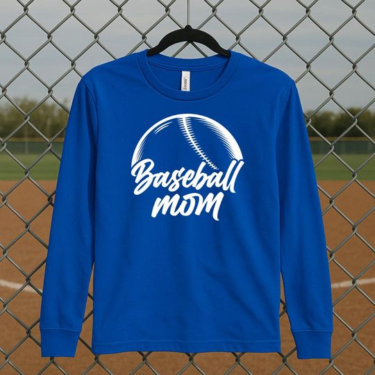 Baseball Mom Long Sleeve Shirt, Stylish Game Day Tee Proud Baseball Moms