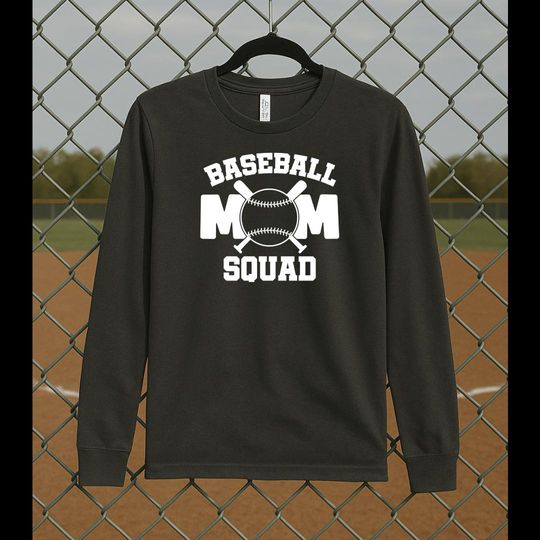 Baseball Mom Squad Sweatshirt – Funny Long Sleeve Pullover for Moms