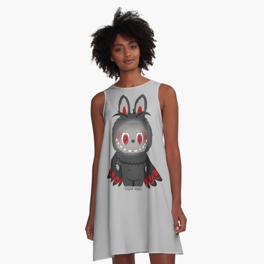 Labubu Mothman A-Line Dress, Labubu sleeveless tank dresses, Gift for Her