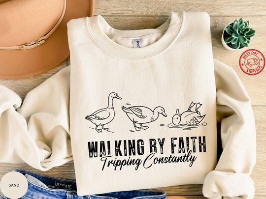 Walking by Faith Tripping Constantly Sweatshirt, Christian Sweatshirt, Motivation Christian Sweatshirt, Religious Sweater