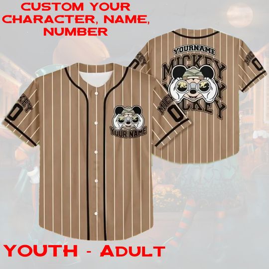 Custom Name and Number Disneyland Mickey Boy Baseball Jersey, Disney Kid Youth Adult Jersey, Custom Disney Trip Summer Mickey Jersey