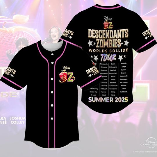 Descendants Zombies Worlds Collide Jersey, Descendants Red Jersey, Dawn Of The Vampires Jersey, The Rise Of Red, Summer Tour 2025 Jersey