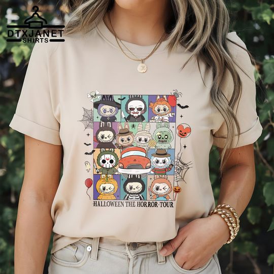 Horror Labubu The Monsters Halloween TShirt,Cute Spooky Labubu Costume Shirt,Horror Labubu Vampire Pumpkin Graphic Tee,The Horror-Tour Shirt